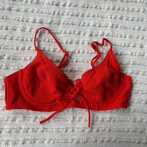 Triangl Bikini Red Balconette Swim Top Size Small